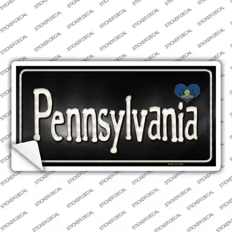 Pennsylvania Flag Script Novelty Sticker Decal