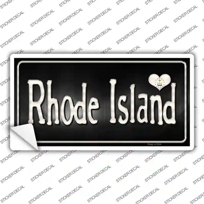 Rhode Island Flag Script Novelty Sticker Decal