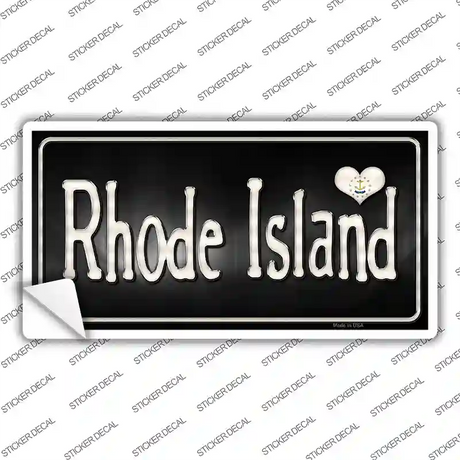 Rhode Island Flag Script Novelty Sticker Decal