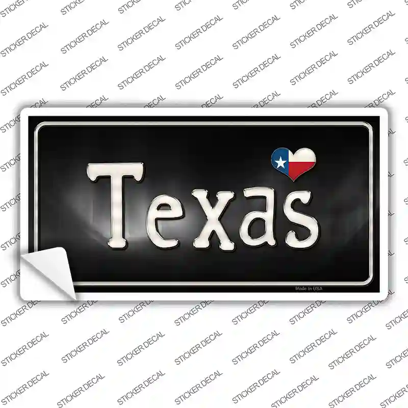 Texas Flag Script Novelty Sticker Decal
