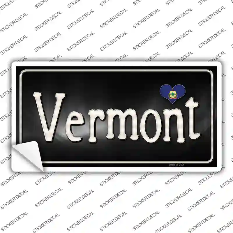 Vermont Flag Script Novelty Sticker Decal