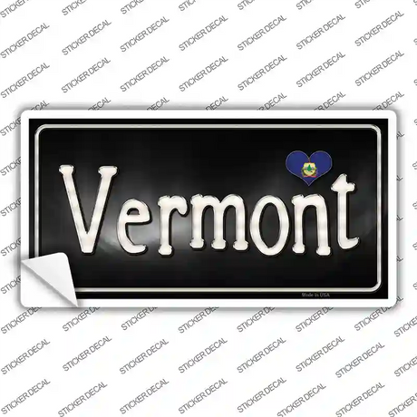 Vermont Flag Script Novelty Sticker Decal