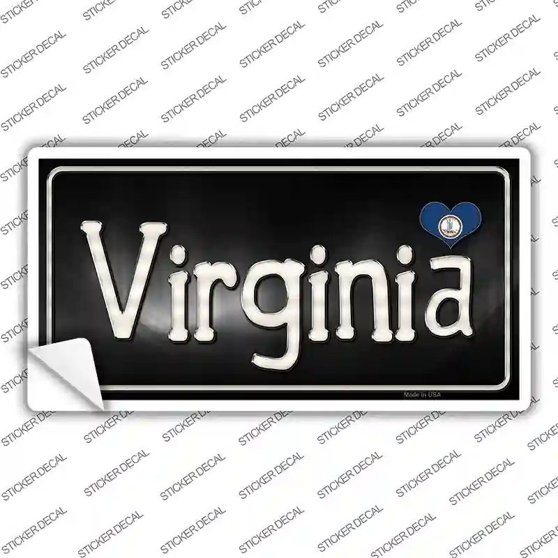 Virginia Flag Script Novelty Sticker Decal