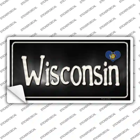 Wisconsin Flag Script Novelty Sticker Decal