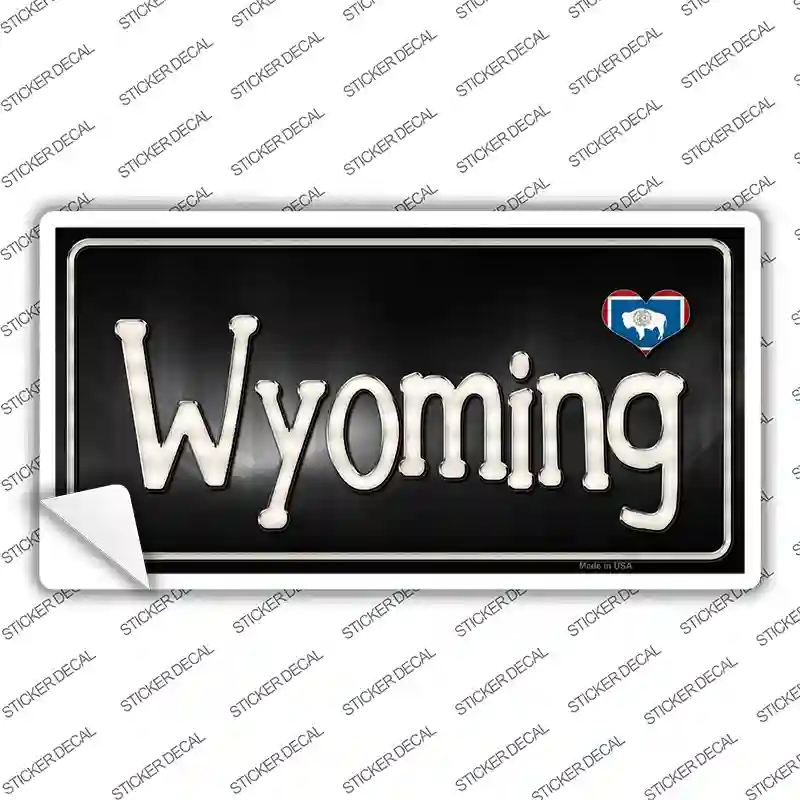 Wyoming Flag Script Novelty Sticker Decal