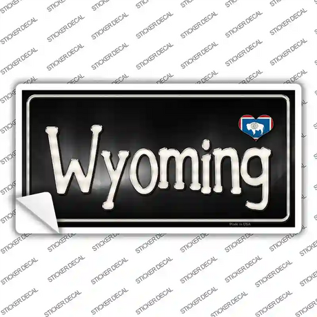 Wyoming Flag Script Novelty Sticker Decal