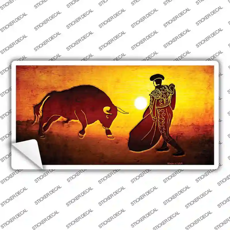 Bullfight With Sun Novelty Sticker Decal