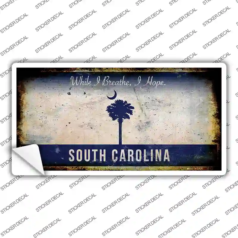 South Carolina Rusty Background Novelty Sticker Decal