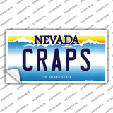 Craps Nevada Novelty Sticker Decal