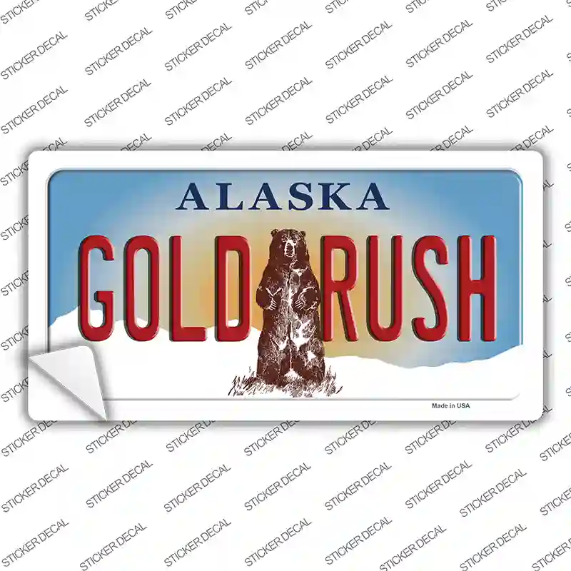 Gold Rush Alaska State Novelty Sticker Decal