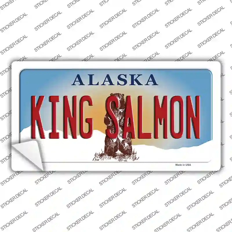 King Salmon Alaska State Novelty Sticker Decal