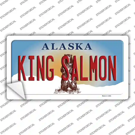 King Salmon Alaska State Novelty Sticker Decal