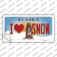 I Love Snow Alaska State Novelty Sticker Decal