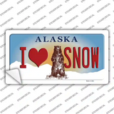 I Love Snow Alaska State Novelty Sticker Decal