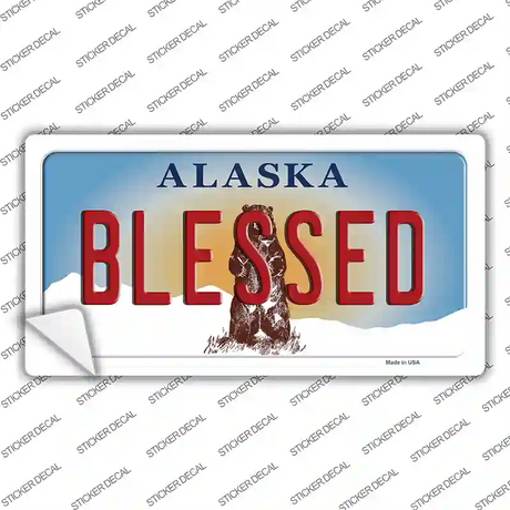 Blessed Alaska State Novelty Sticker Decal