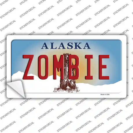 Zombie Alaska State Novelty Sticker Decal