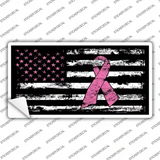 Vine American Flag Pink Ribbon Novelty Sticker Decal