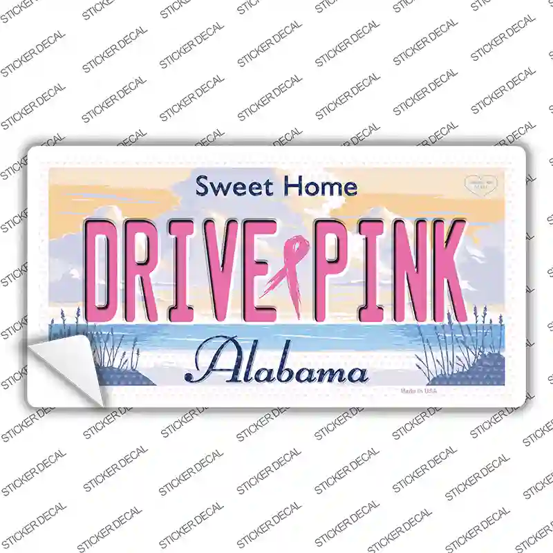 Drive Pink Alabama Novelty Sticker Decal