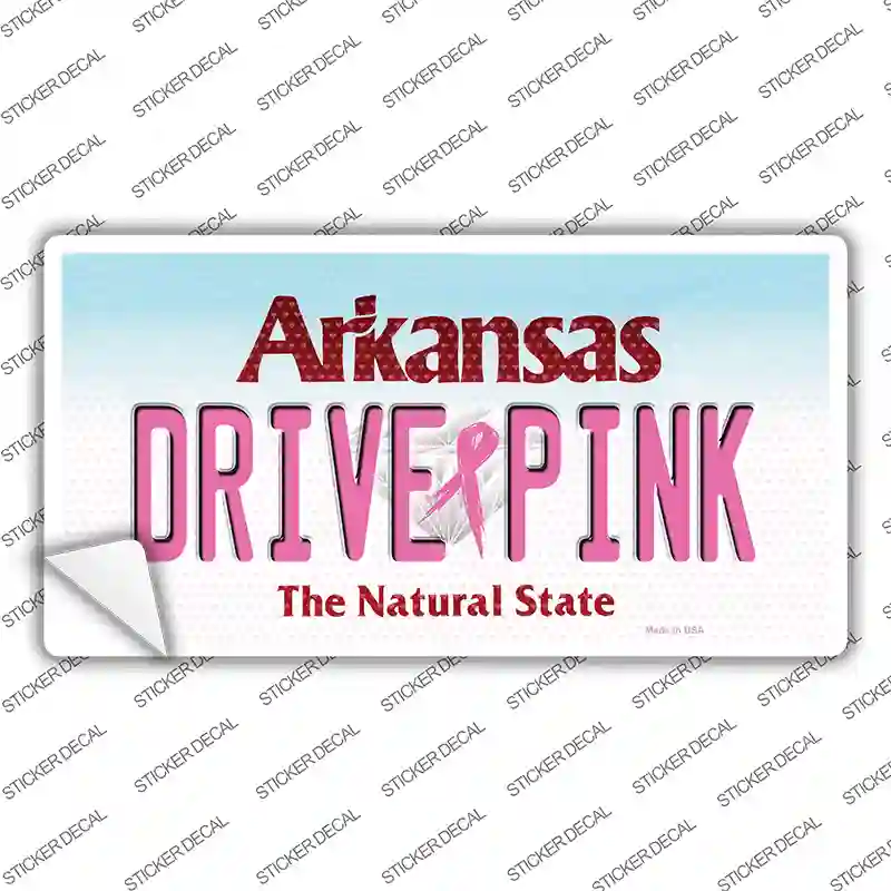 Drive Pink Arkansas Novelty Sticker Decal