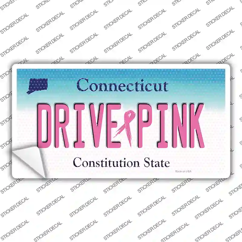 Drive Pink Connecticut Novelty Sticker Decal