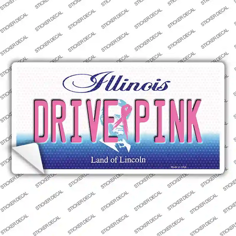 Drive Pink Illinois Novelty Sticker Decal