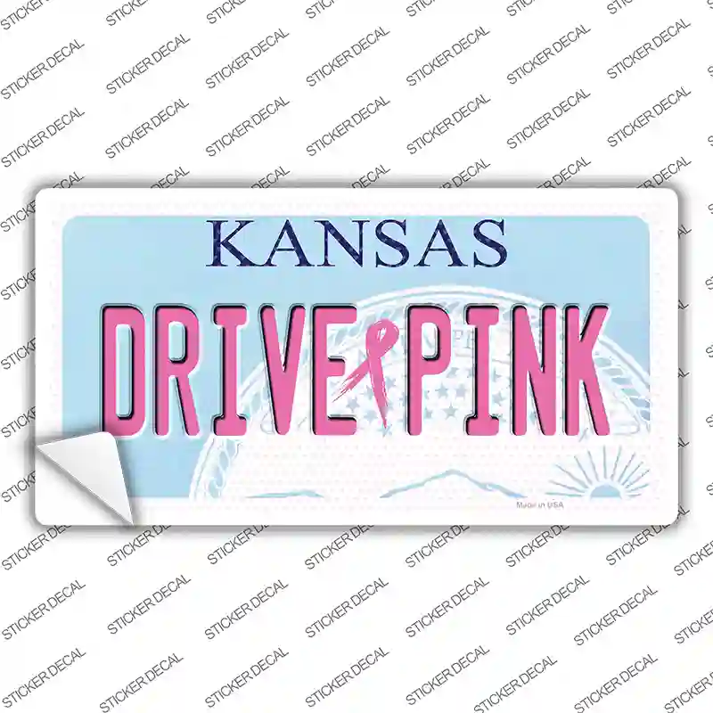 Drive Pink Kansas Novelty Sticker Decal