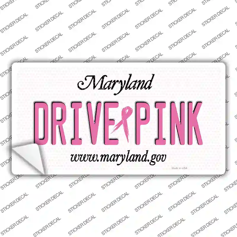 Drive Pink Maryland Novelty Sticker Decal