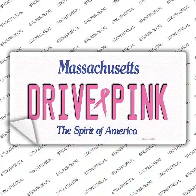 Drive Pink Massachusetts Novelty Sticker Decal