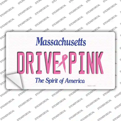 Drive Pink Massachusetts Novelty Sticker Decal