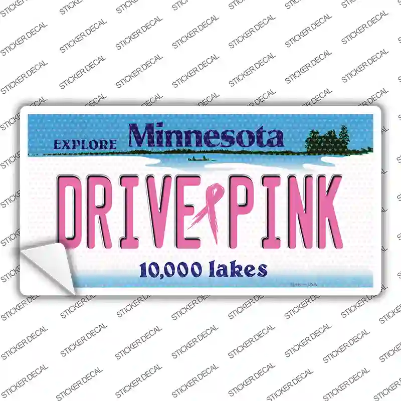 Drive Pink Minnesota Novelty Sticker Decal