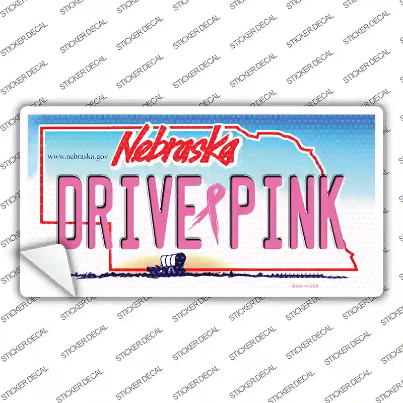 Drive Pink Nebraska Novelty Sticker Decal