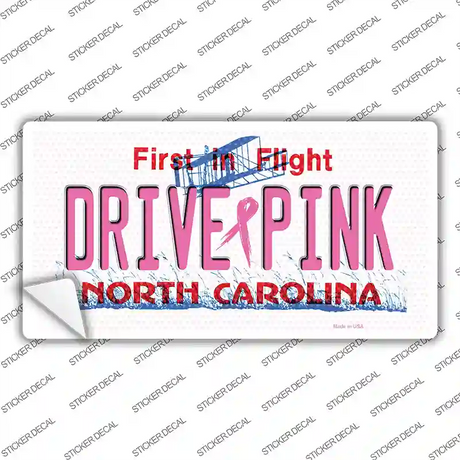 Drive Pink North Carolina Novelty Sticker Decal