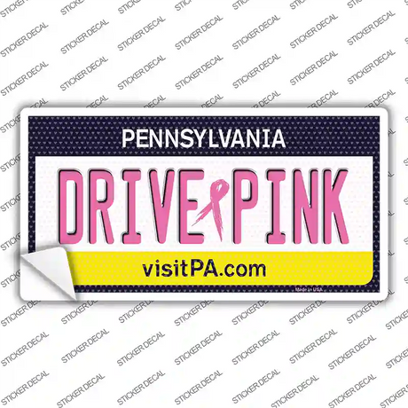 Drive Pink Pennsylvania Novelty Sticker Decal