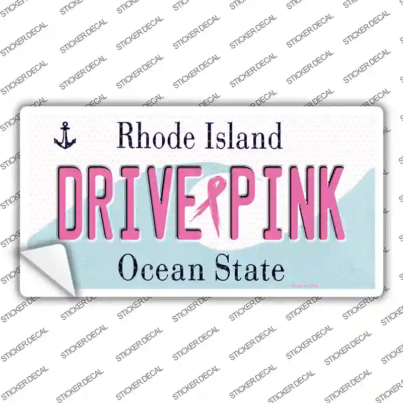 Drive Pink Rhode Island Novelty Sticker Decal
