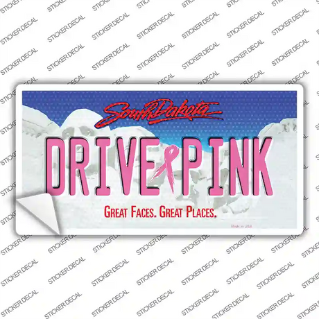 Drive Pink South Dakota Novelty Sticker Decal