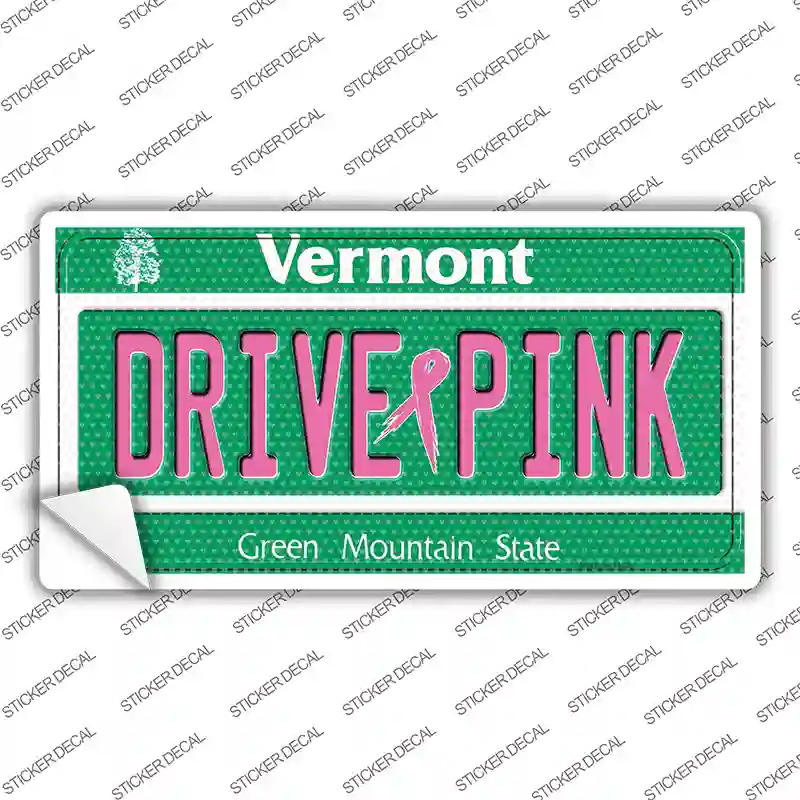 Drive Pink Vermont Novelty Sticker Decal