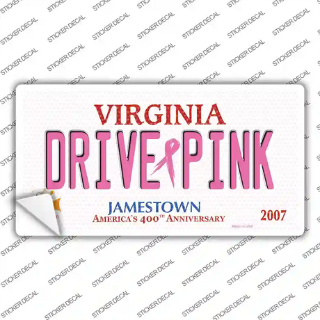 Drive Pink Virginia Novelty Sticker Decal