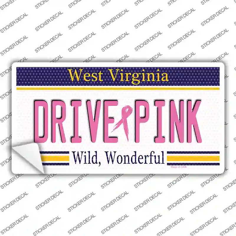 Drive Pink West Virginia Novelty Sticker Decal