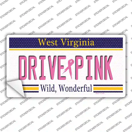 Drive Pink West Virginia Novelty Sticker Decal