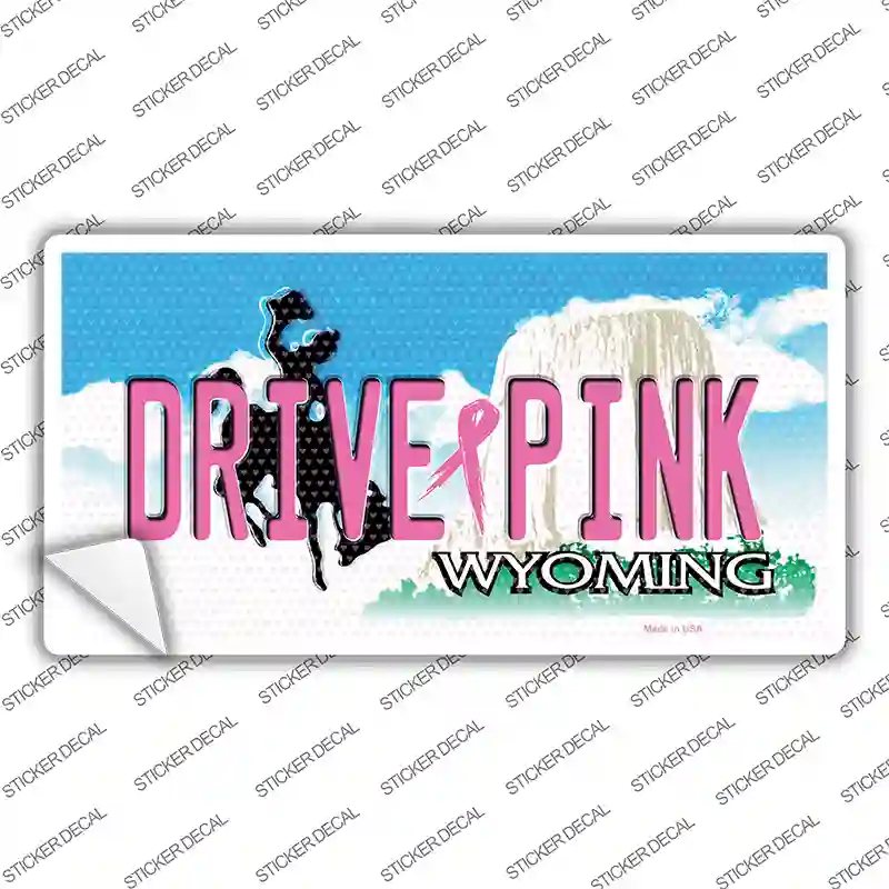 Drive Pink Wyoming Novelty Sticker Decal