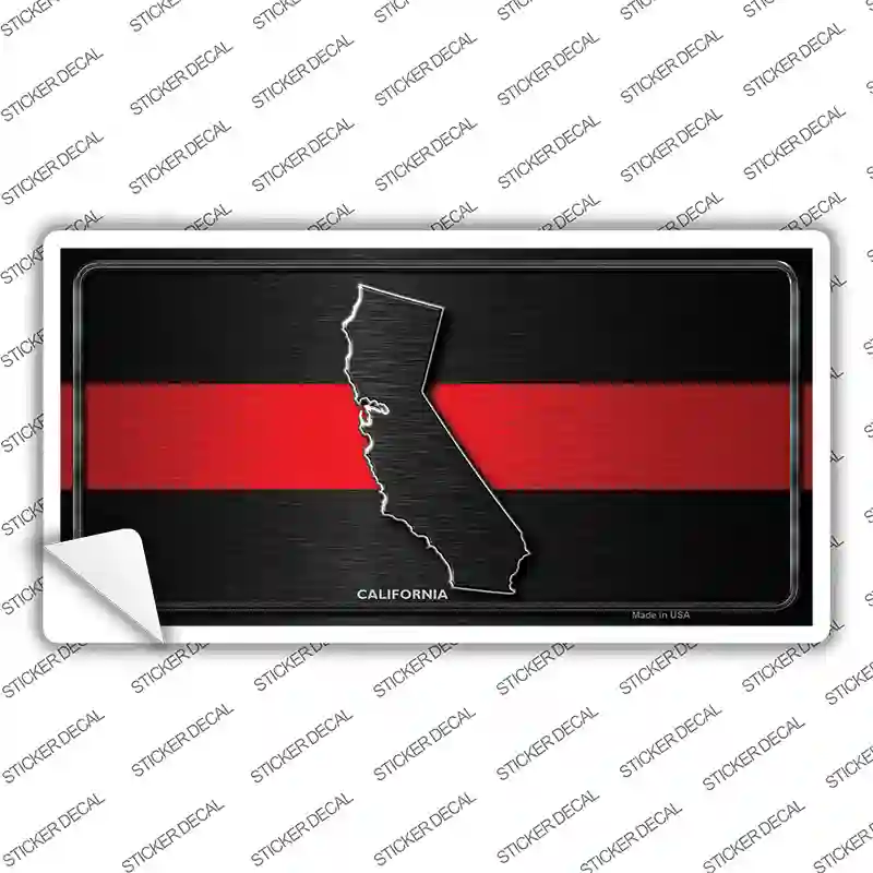 California Thin Red Line Novelty Sticker Decal