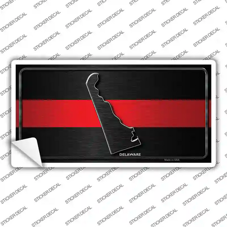 Delaware Thin Red Line Novelty Sticker Decal