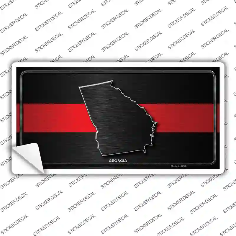 Georgia Thin Red Line Novelty Sticker Decal