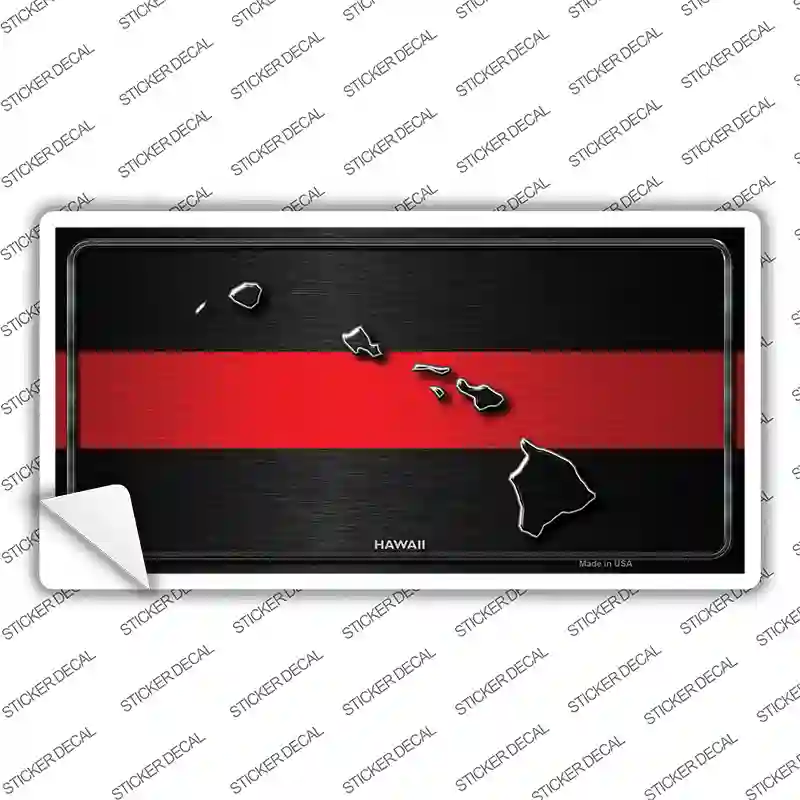 Hawaii Thin Red Line Novelty Sticker Decal