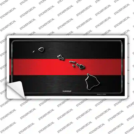 Hawaii Thin Red Line Novelty Sticker Decal