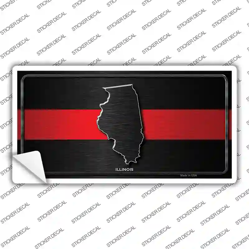 Illinois Thin Red Line Novelty Sticker Decal