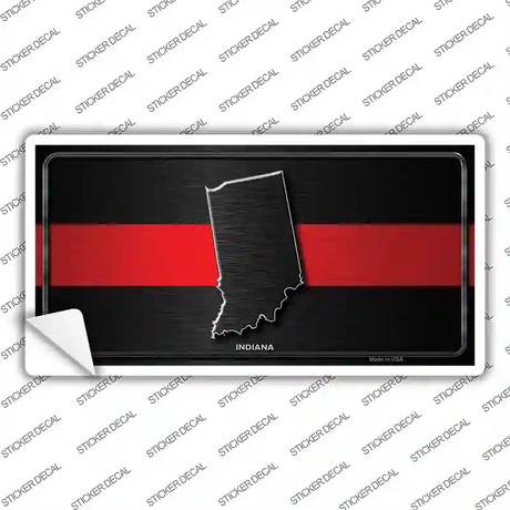 Indiana Thin Red Line Novelty Sticker Decal