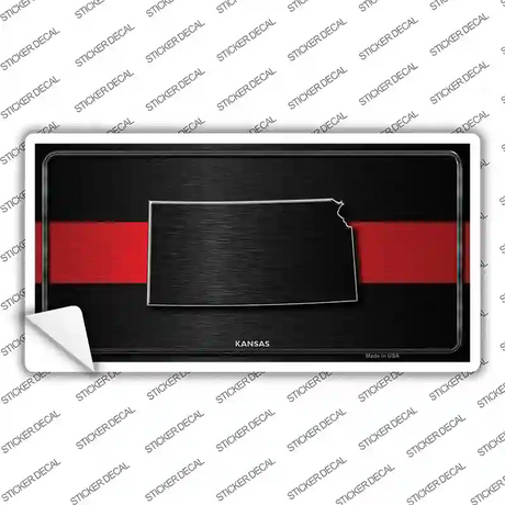 Kansas Thin Red Line Novelty Sticker Decal