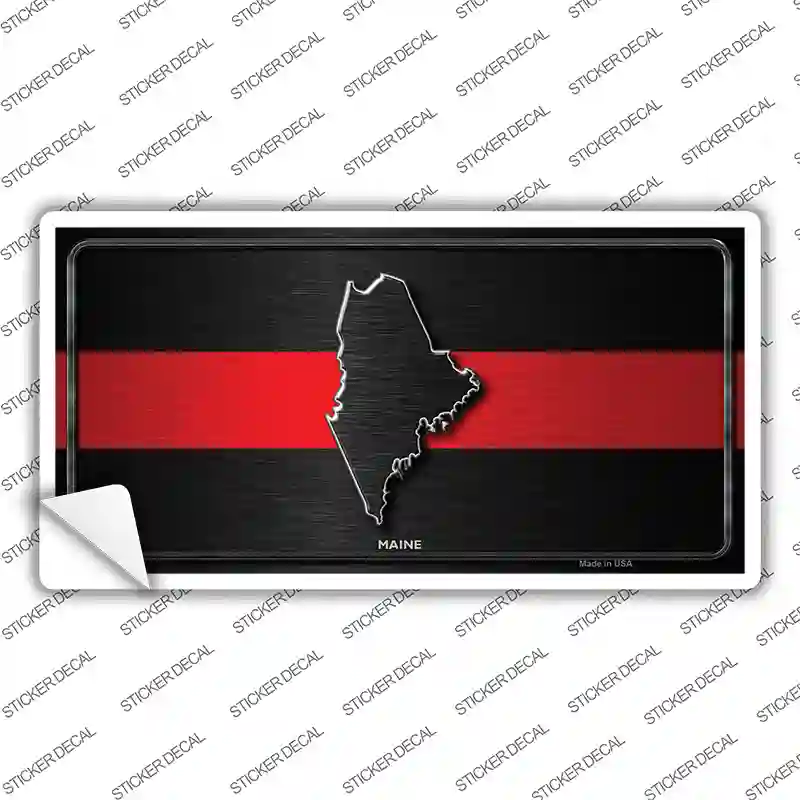 Maine Thin Red Line Novelty Sticker Decal