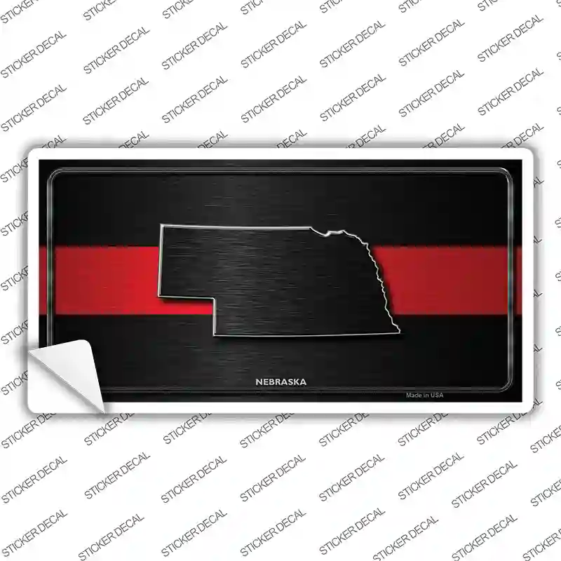 Nebraska Thin Red Line Novelty Sticker Decal